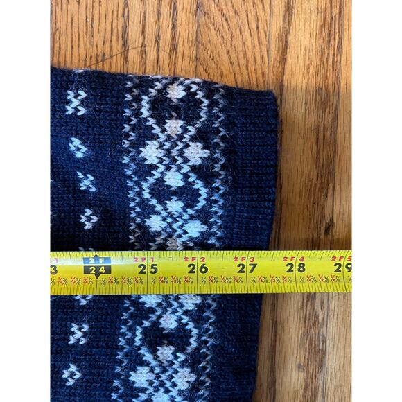 Nordstrikk Blue 100% Wool Norway Fair Isles Open Cardigan Top Women's Size Large - Picture 8 of 11